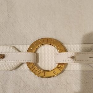 Ralph Lauren Gold Buckle White Belt